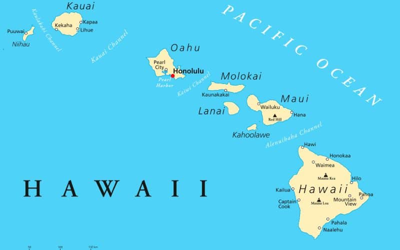 map of hawaiian islands