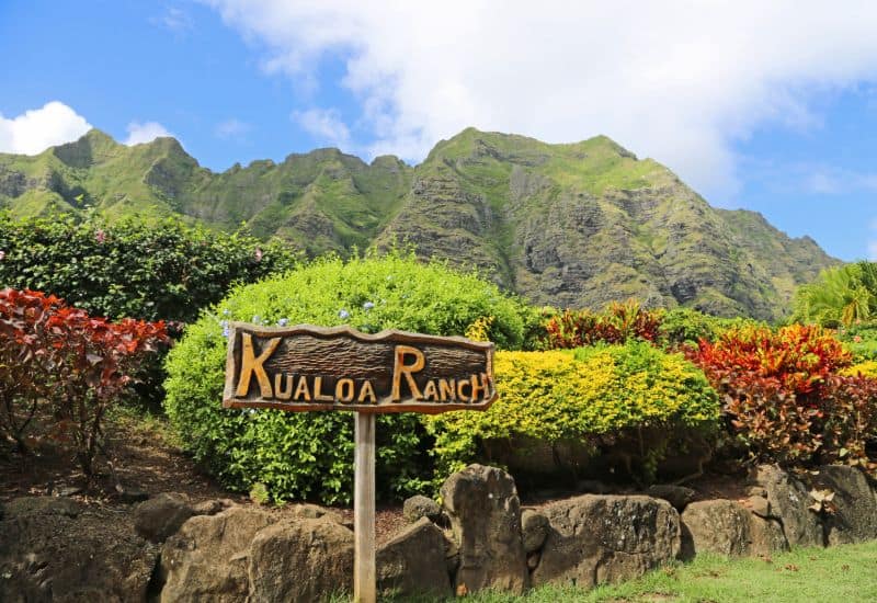 Kualoa Ranch entrance sign hawaii