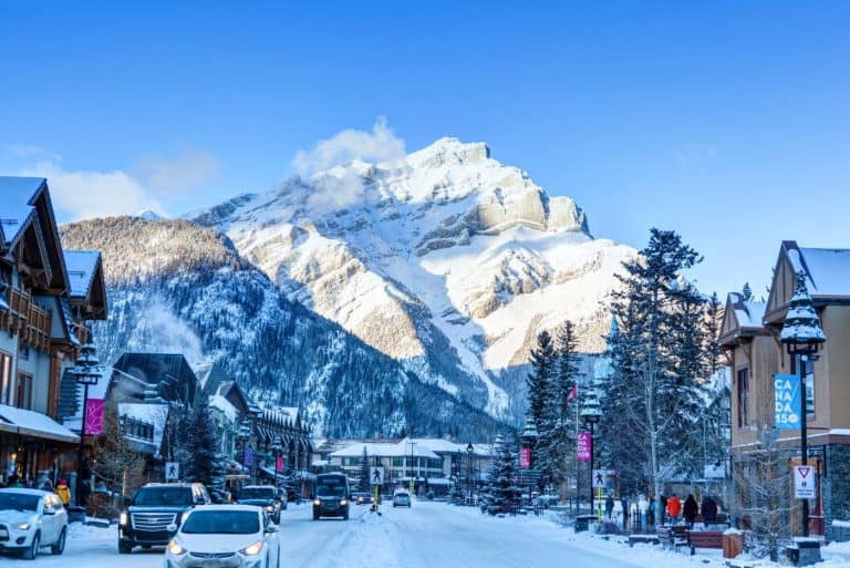 Winter in Banff downtown