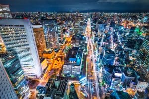 osaka night cityscape japan