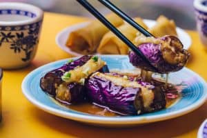 chinese eggplant dim sum dish sp