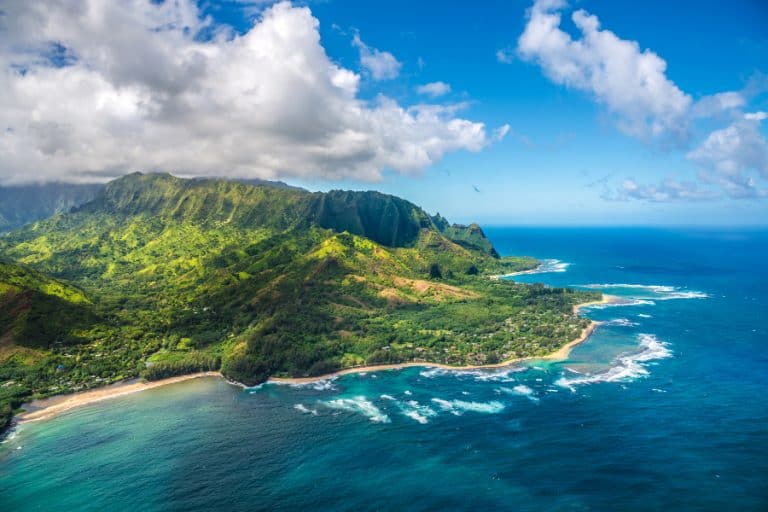 View on Napali Coast on Kauai island on Hawaii