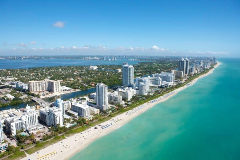 aerial view of beach in miami sp