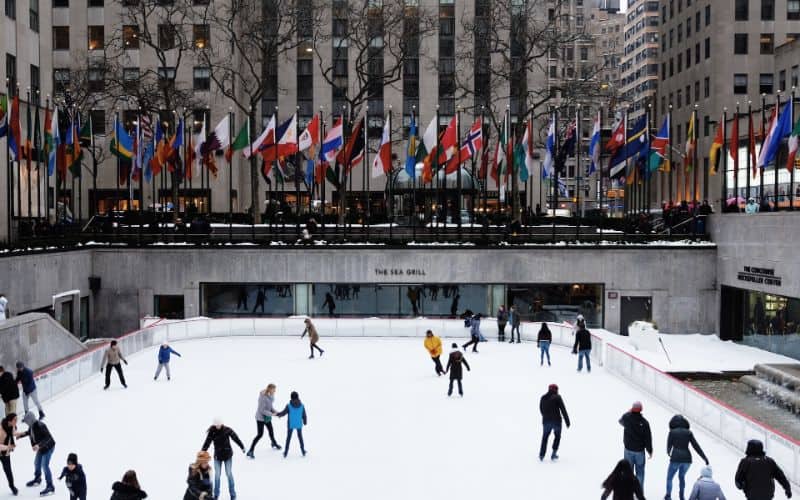 Ice skating in Rockefeller Center