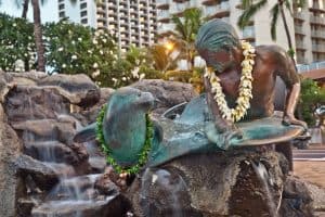 Makua Kila statue in Waikiki Oahu Island Hawaii