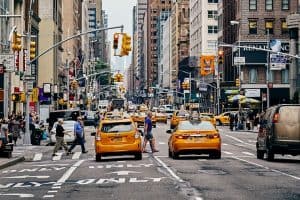 cabs on the busy streets of nyc sp
