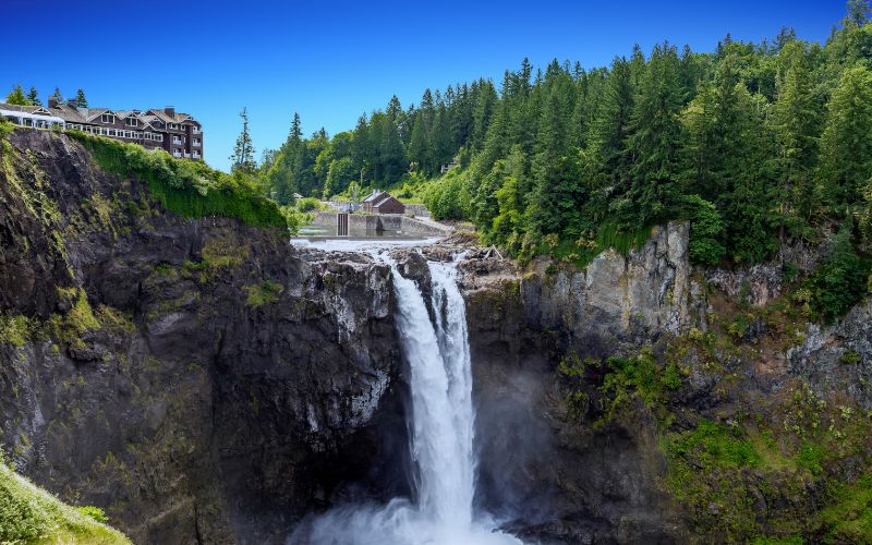 Snoqualmie Falls Under Blue Skies 1