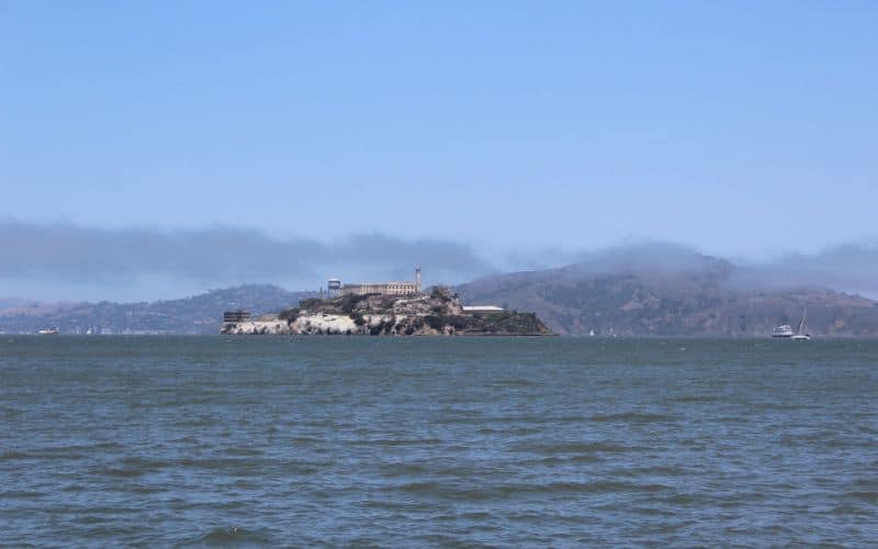 Water view of Alcatraz Island in San Francisco