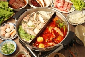 double sided broth chinese hot pot