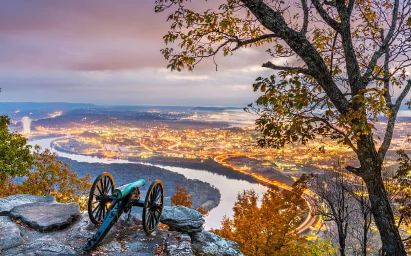 view from Lookout Mountain Chattanooga Tennessee