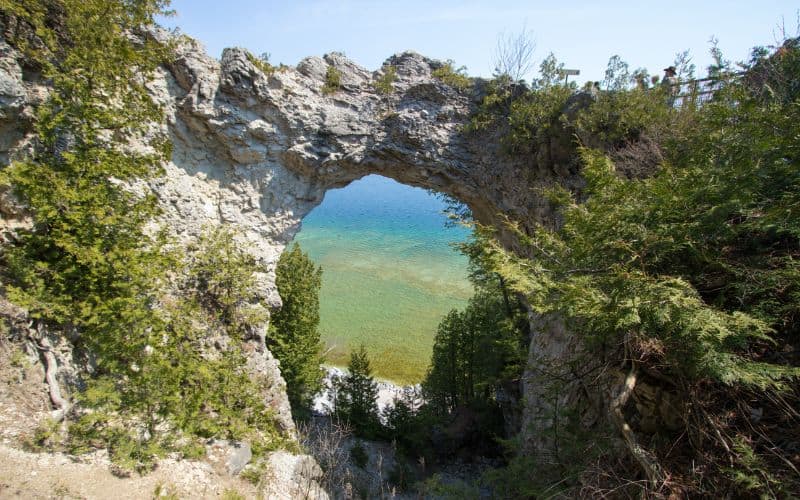 Arch Rock Famous natural landmark on Mackinac Island in Michigan