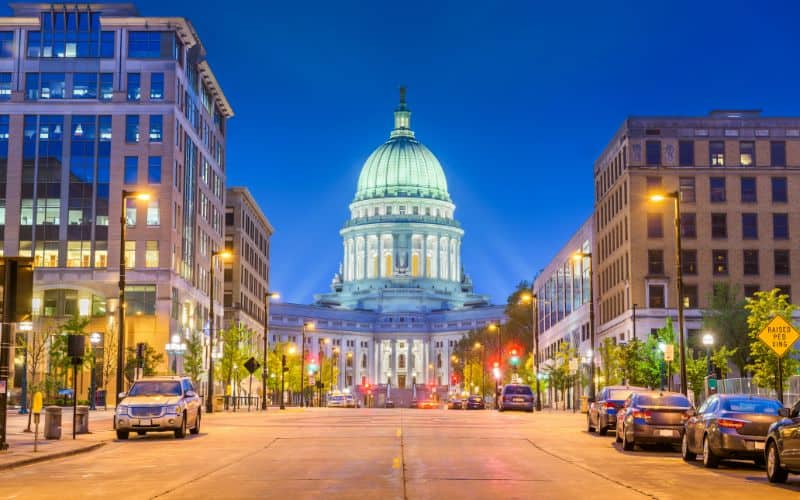 Madison Wisconsin at night