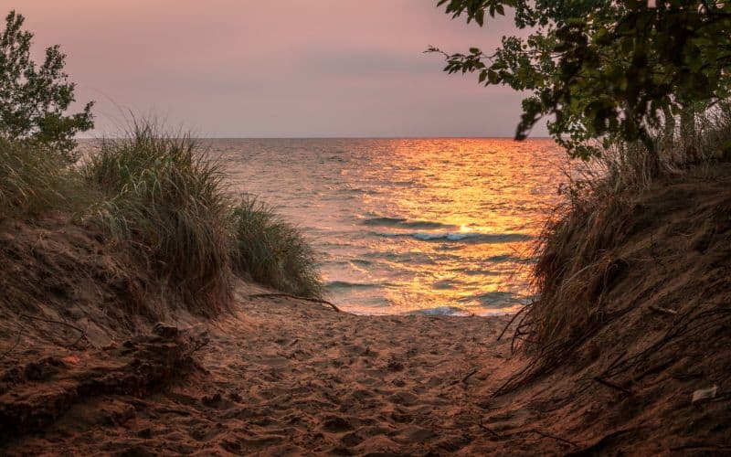 Sunset from the dunes of Saugatuck Michigan