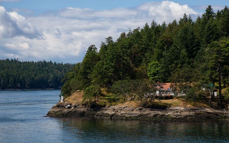 Beautiful View of the rocky coast during a sunny summer day Galiano Island near Vancouver Island BC