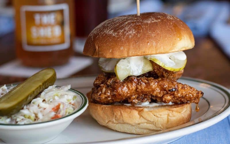 Fried Chicken Sandwich at The Shed Brunch