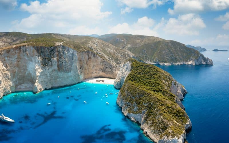 Navagio shipwreck beach on the Greek island of Zakynthos