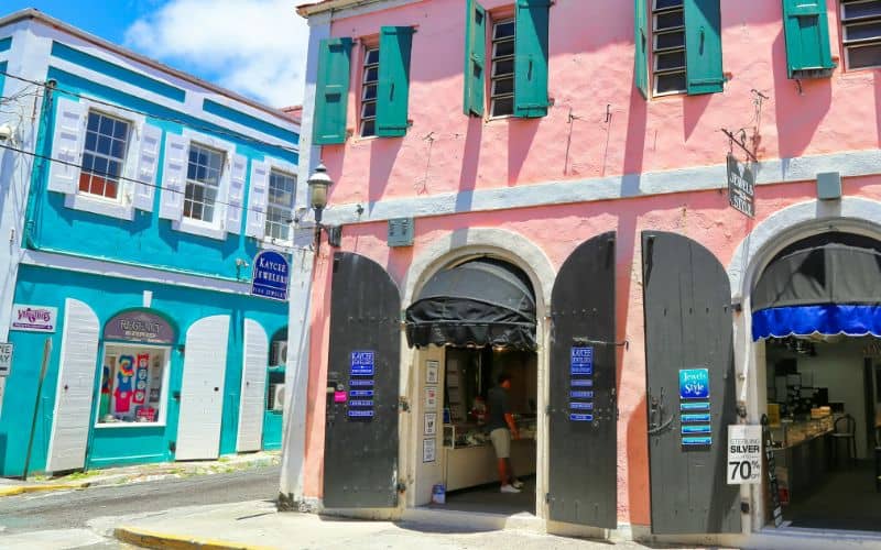 Scenic Charlotte Amalie historic center and shopping district