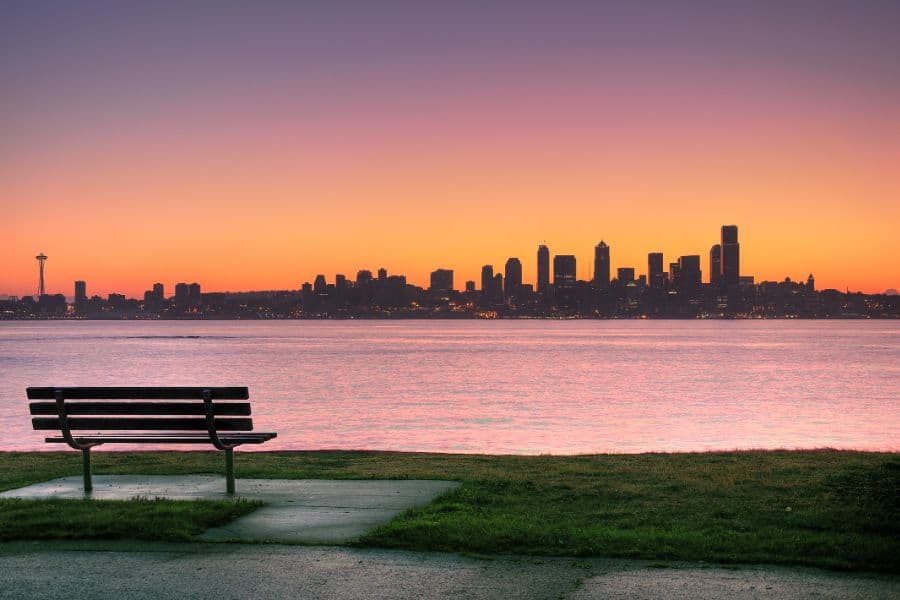 Seattle sunrise from Alki Park