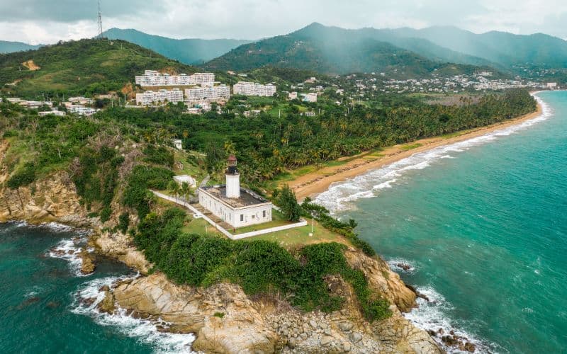 aerial view of the Lighthouse in Maunabo Puerto Rico