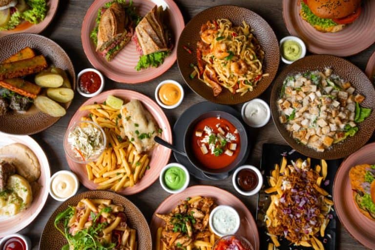 variety of food dishes on a table