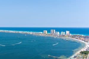 Aerial view of Pensacola Beach Florida