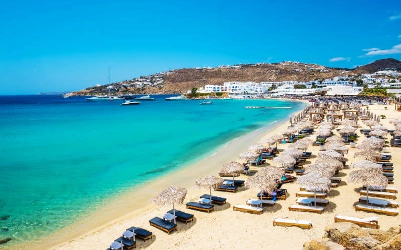 Beautiful beach of Mykonos Greece