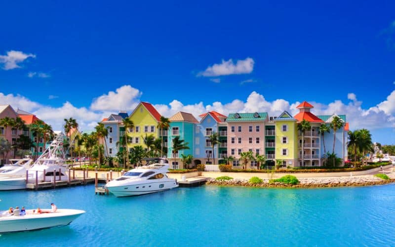Colourful houses in Nassau bahamas