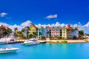 Colourful houses in Nassau bahamas