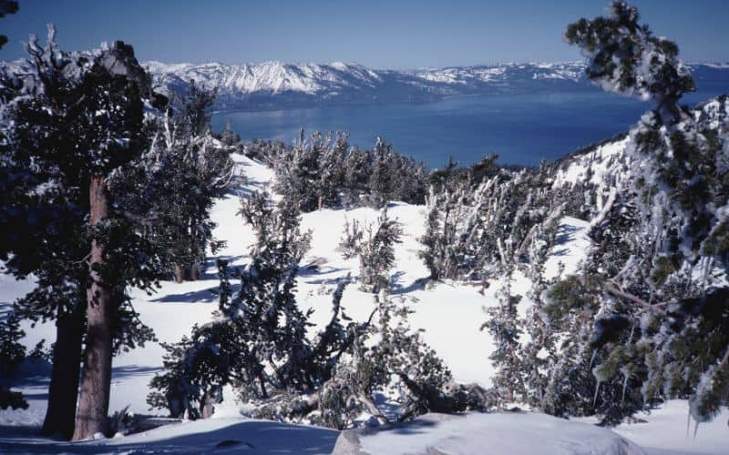 Lake Tahoe in California in wintertime