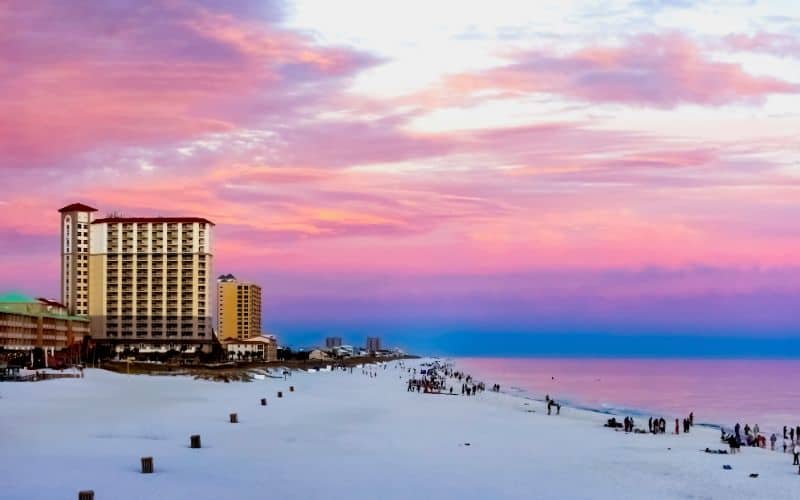 Pensacola Sunset with resort in the background