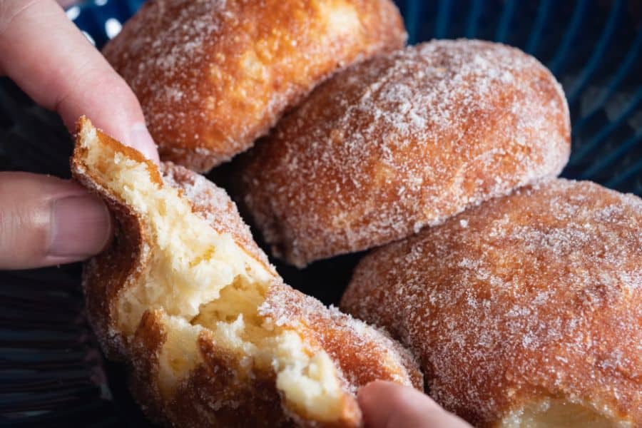 Malasada donut close up