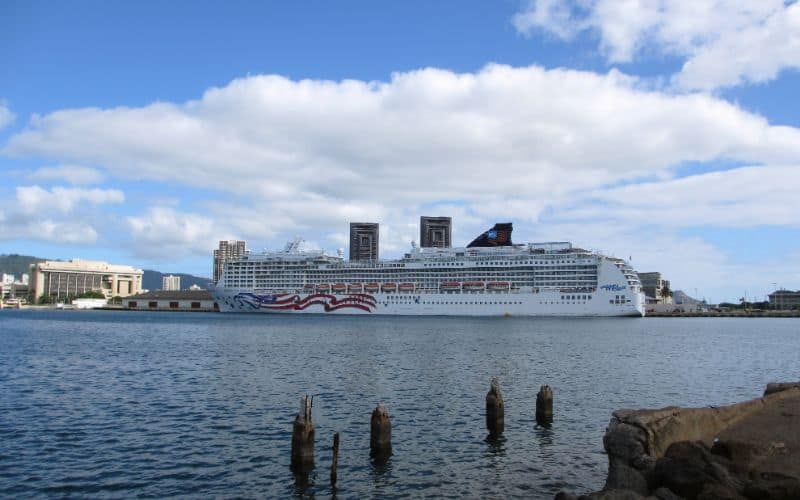 NCL Cruiseship Pride of America docked in Honolulu Harbor