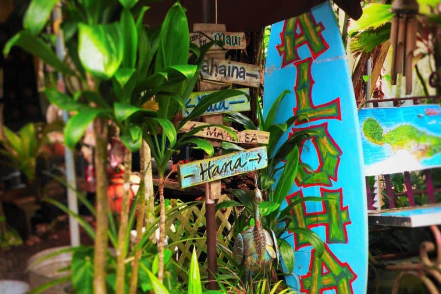 aloha town signs in maui