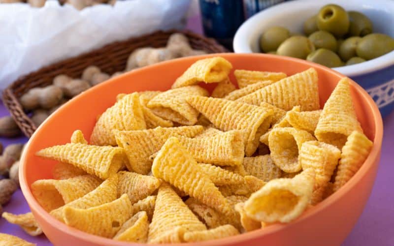 Bugles cone shaped corn snacks