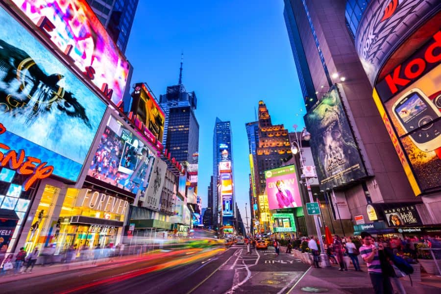 times square new york city at night