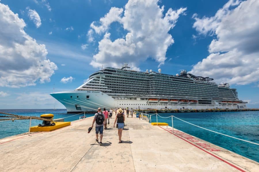 Cruise Ship MSC Seaside at Cozumel island Mexico