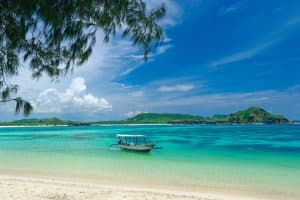 Tropical beach in island Lombok Indonesia