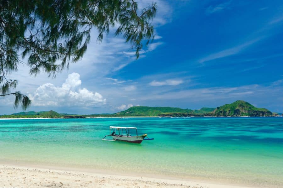 Tropical beach in island Lombok Indonesia