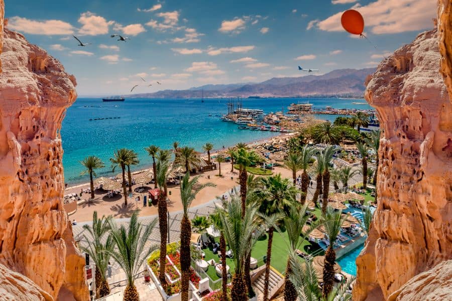 public beach in Eilat Israel