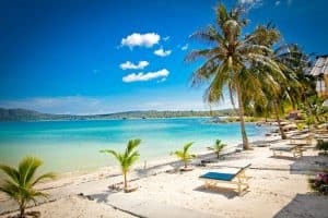 Beautiful turquoise beach on Koh Rong Samloem island in Cambodia