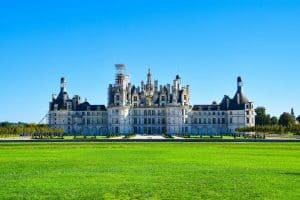 Facade of the Chateau de Chambord in Chambord Centre Val de Loire France sp