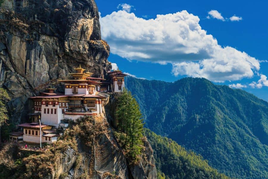 Tiger's Nest Monastery or Taktsang Lhakhang in Paro Bhutan