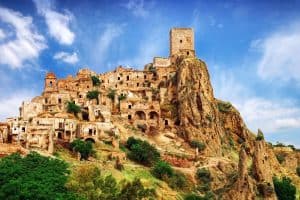 abandoned village of Craco Basilicata region Italy