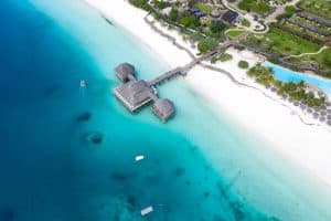 beautiful tropical Island of Zanzibar aerial view sea in Zanzibar beach Tanzania