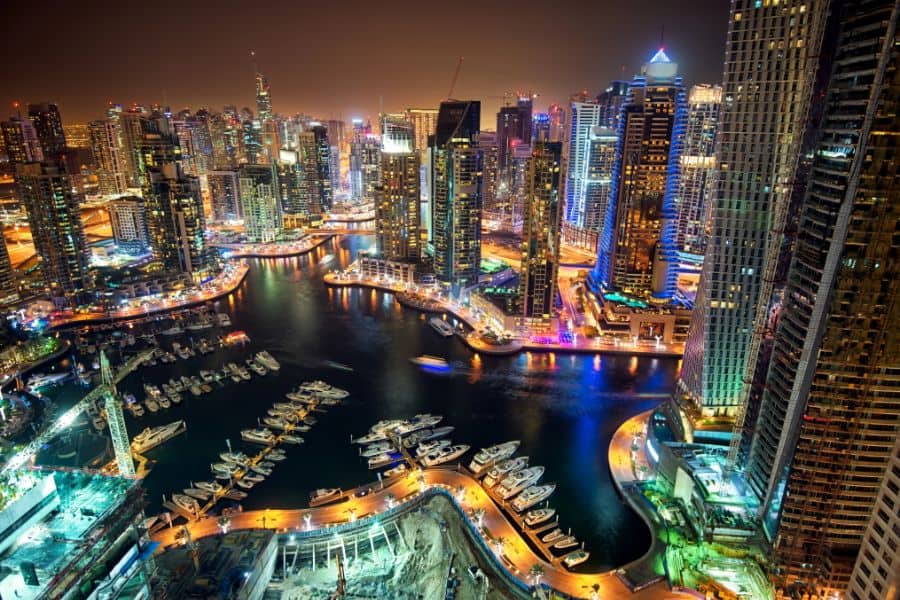 dubai cityscape at night