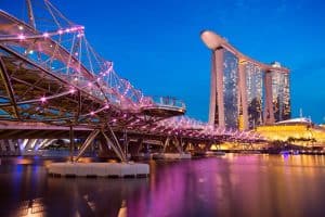 nighttime view at Marina Bay Sands Singapore