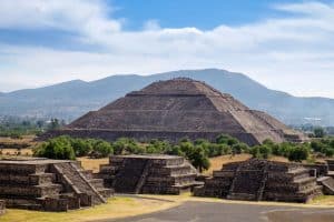 Scenic view of Pyramid of the Sun in Teotihuacan mexico