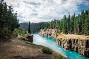 Turquoise Yukon River in Miles Canyon Yukon Canada