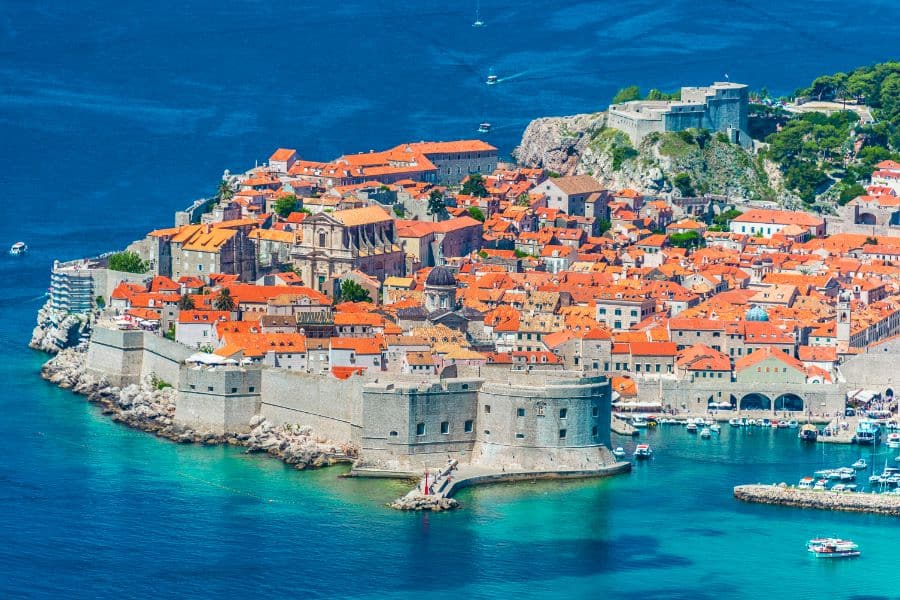 Aerial view of Dubrovnik Croatia