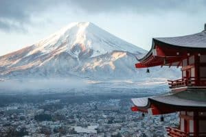 Mt Fuji japan in winter sp